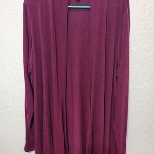 Purple open front cardigan